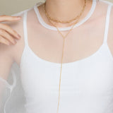 ciite' シーテ ネックレス 【 金属アレルギー対応 】 2連ロングネックレス サージカルステンレス