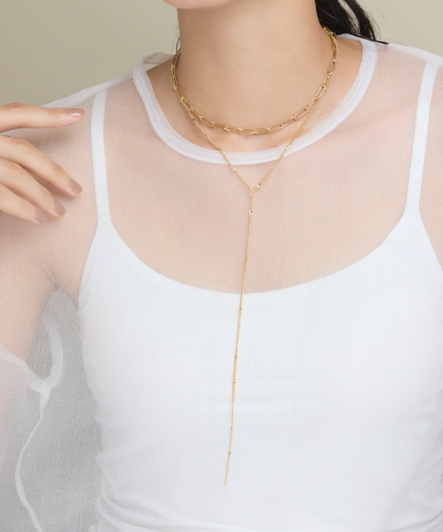 ciite' シーテ ネックレス 【 金属アレルギー対応 】 2連ロングネックレス サージカルステンレス