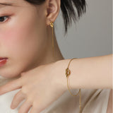 ciite' シーテ ピアス（両耳用） 【 金属アレルギー対応 】 ノットチェーンピアス サージカルステンレス (両耳用)