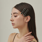 ciite' シーテ ヘアアクセサリー ウェーブデザインヘアピン 2個セット