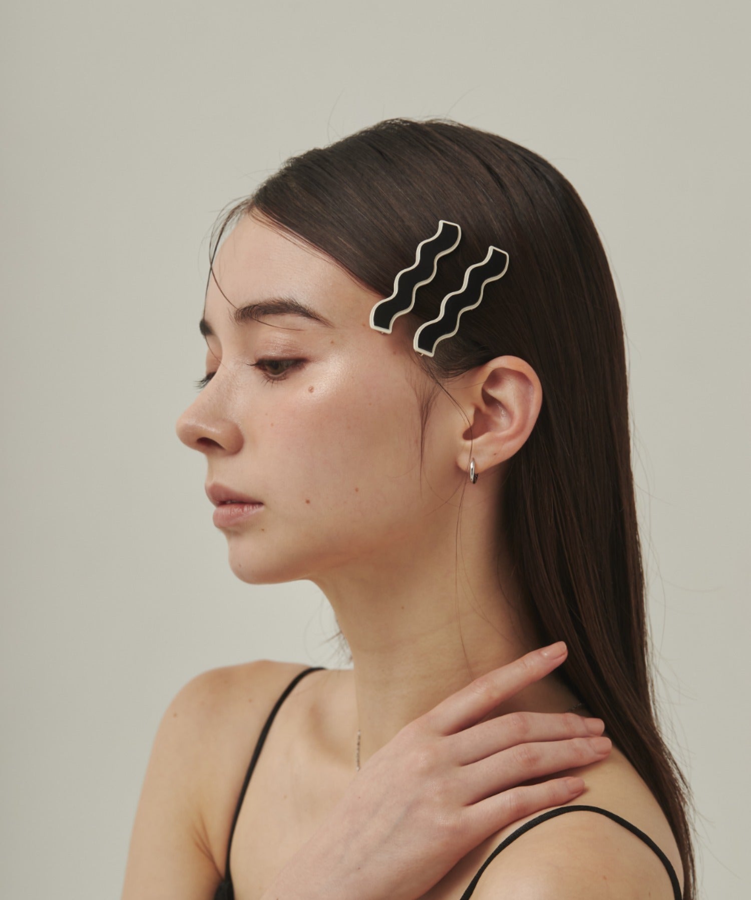 ciite' シーテ ヘアアクセサリー ウェーブデザインヘアピン 2個セット