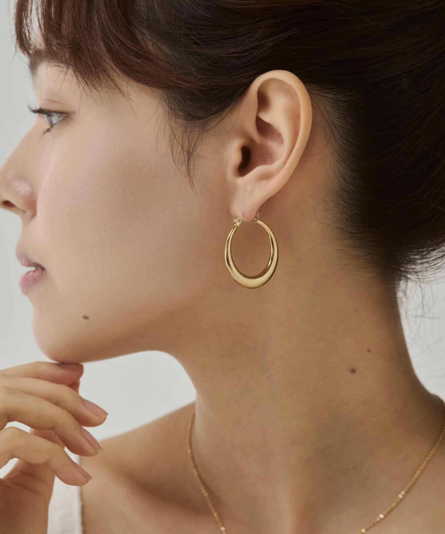 ciite' シーテ ピアス（両耳用） 【 金属アレルギー対応 】オーバルフープピアス サージカルステンレス（両耳用）