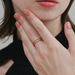 ciite' シーテ リング 【 金属アレルギー対応 】 ビジューダブルリング サージカルステンレス