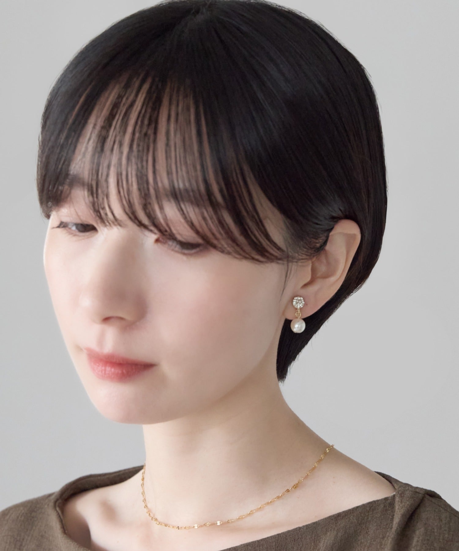 ciite' シーテ イヤリング シリコン付 デザインビジューパール イヤリング