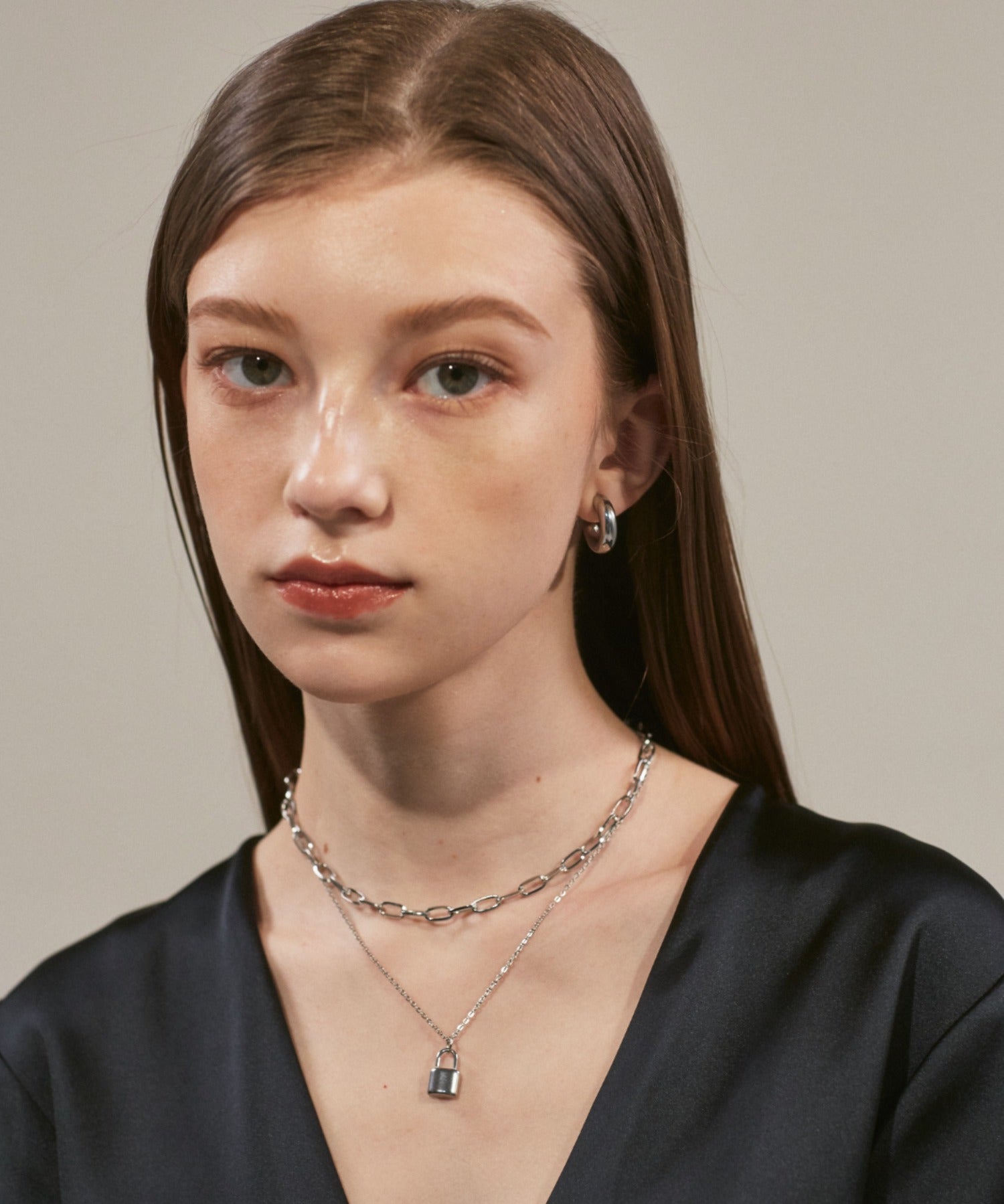 ciite' シーテ ネックレス 【 金属アレルギー対応 】 チェーン & パドロックネックレス 2セット