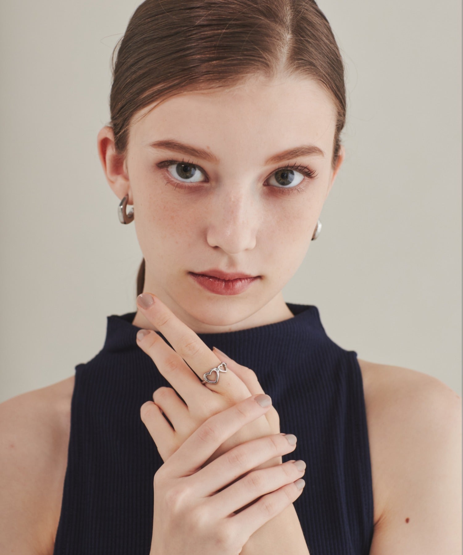 ciite' シーテ リング 【 金属アレルギー対応 】 ダブルハートリング サージカルステンレス