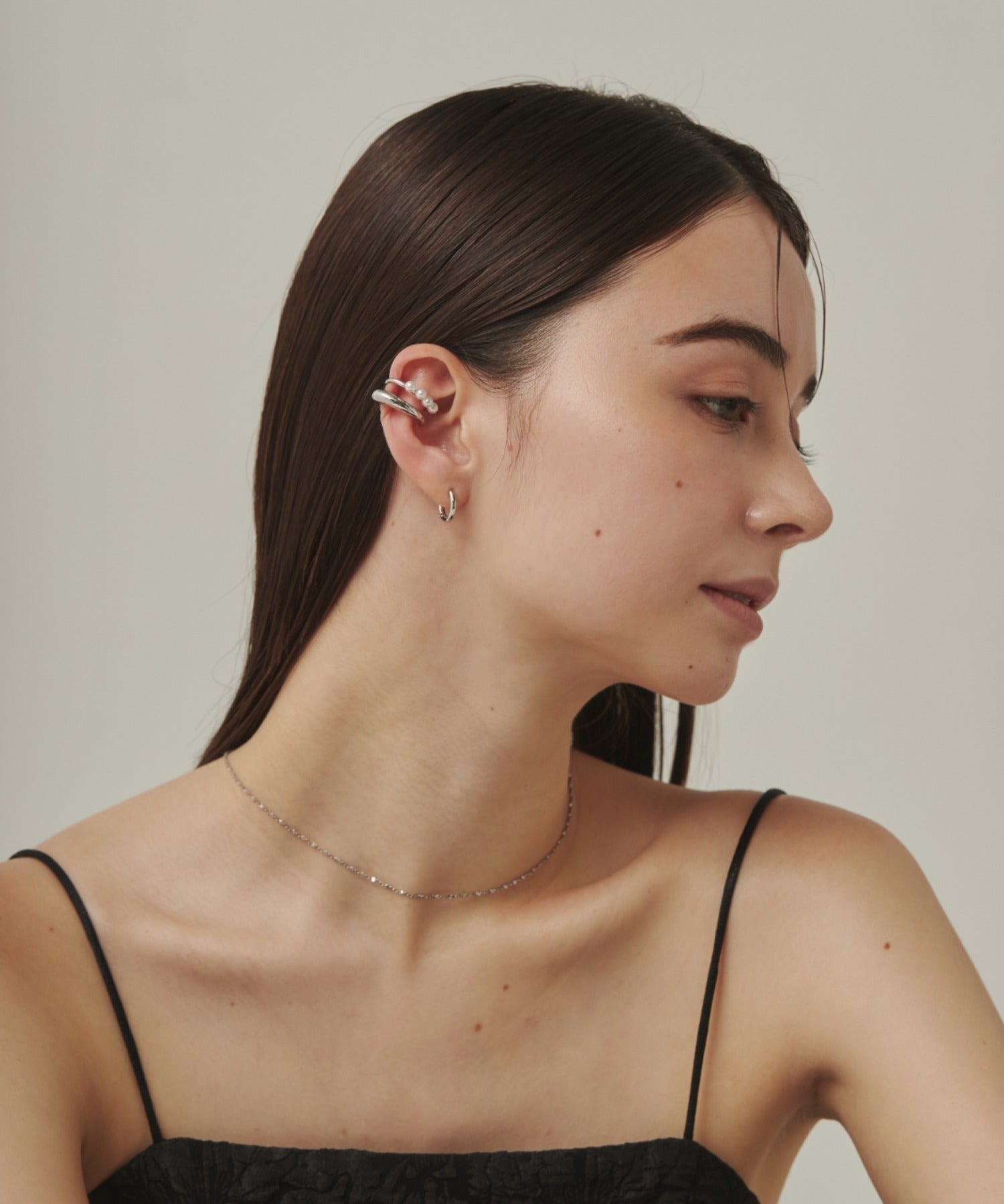 ciite' シーテ イヤーカフ 【 金属アレルギー対応 】ミニパールイヤーカフ サージカルステンレス