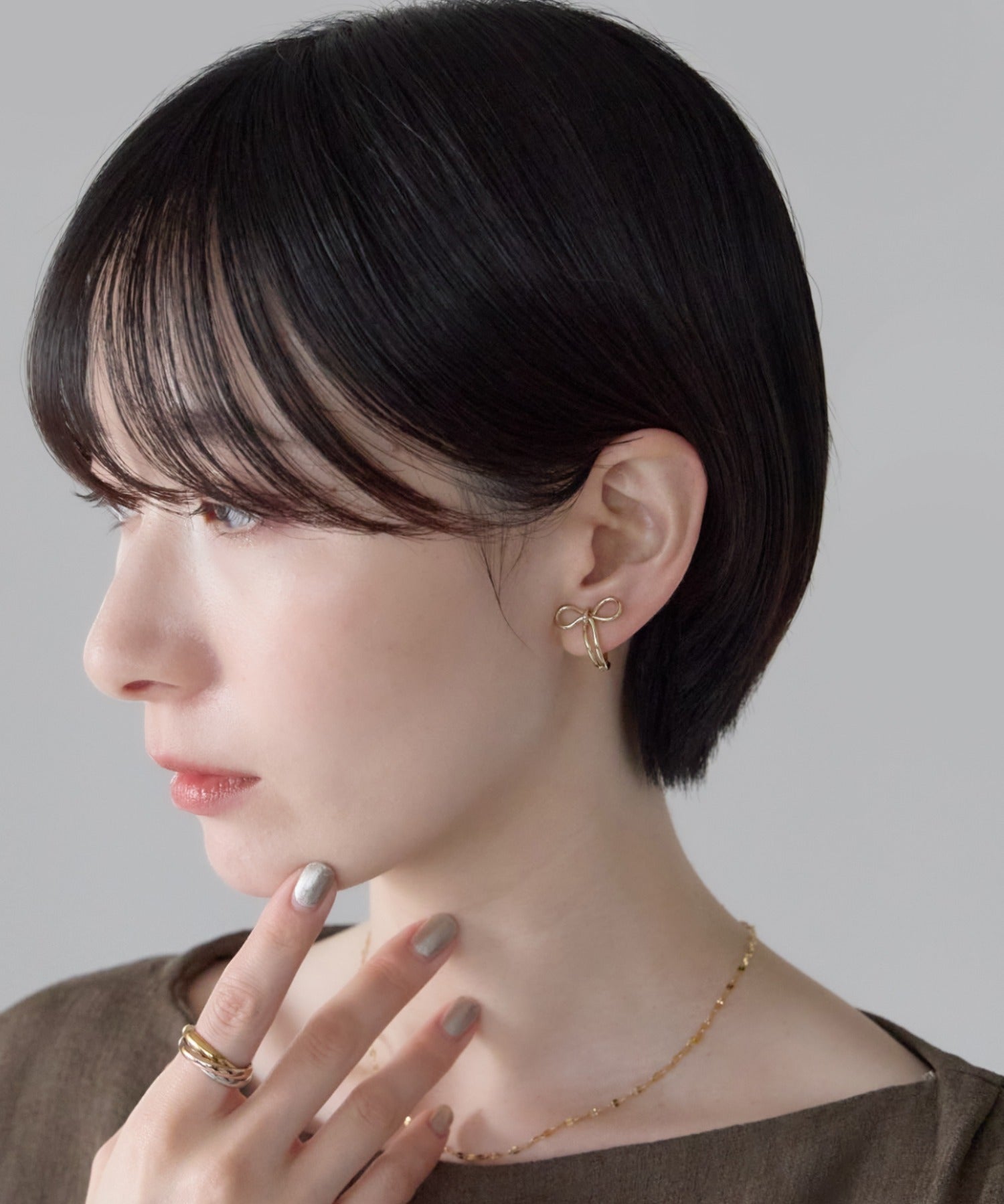 ciite' シーテ イヤリング シリコン付 リボンデザイン イヤリング