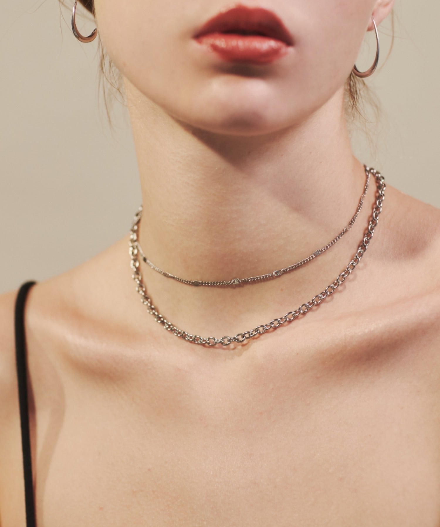 ciite' シーテ ネックレス 【 金属アレルギー対応 】 2連チェーンネックレス サージカルステンレス