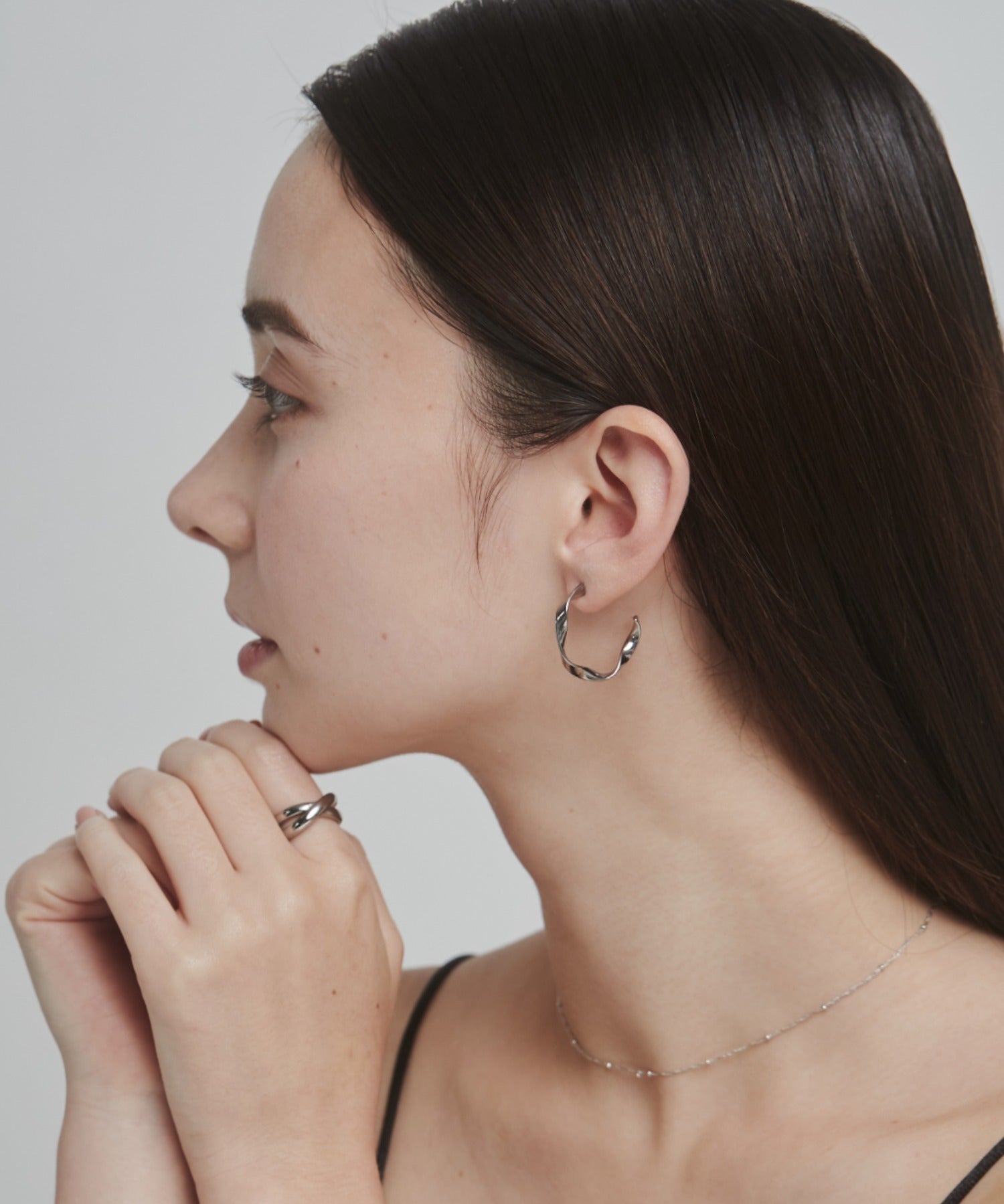 ciite' シーテ ピアス（両耳用） 【 金属アレルギー対応 】 ツイストフープピアス サージカルステンレス (両耳用)