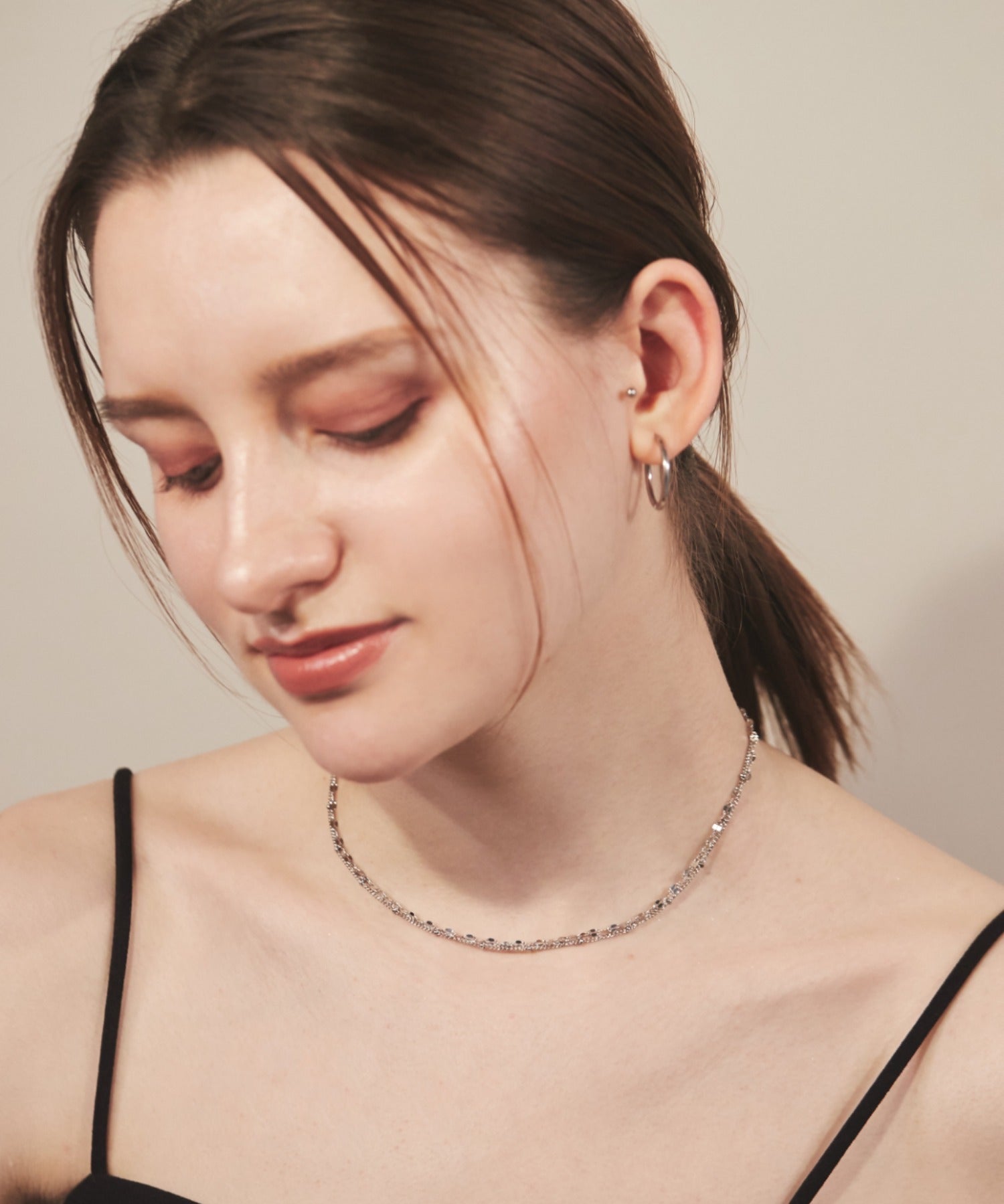 ciite' シーテ ネックレス 【 金属アレルギー対応 】 2連チェーンネックレス サージカルステンレス