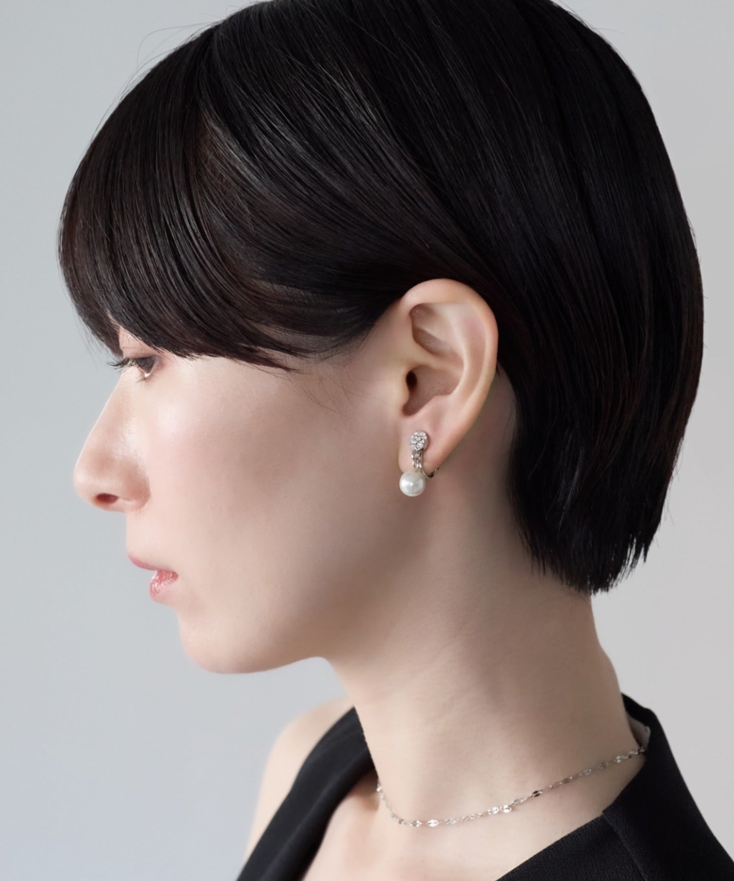 ciite' シーテ イヤリング シリコン付 デザインビジューパール イヤリング