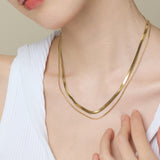 ciite' シーテ ネックレス 【 金属アレルギー対応 】 2連スネークチェーンネックレス サージカルステンレス