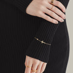 ciite' シーテ ブレスレット 【 金属アレルギー対応 】 クロスビジューブレスレット サージカルステンレス ゴールド FREE