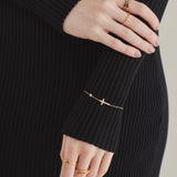 ciite' シーテ ブレスレット 【 金属アレルギー対応 】 クロスビジューブレスレット サージカルステンレス ゴールド FREE