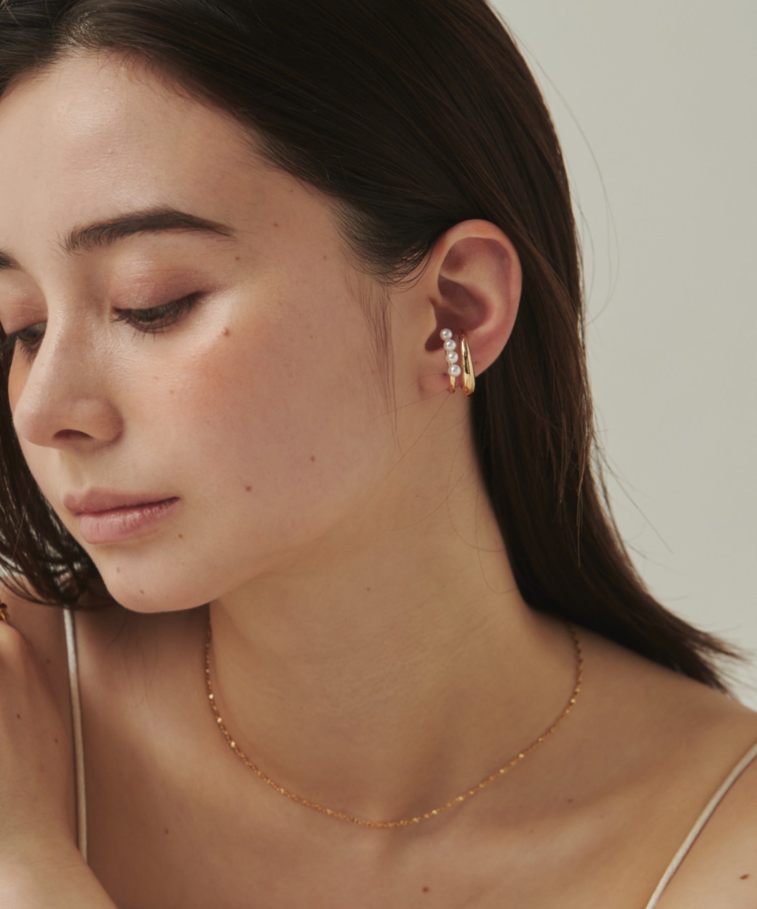 ciite' シーテ イヤーカフ 【 金属アレルギー対応 】ミニパールイヤーカフ サージカルステンレス