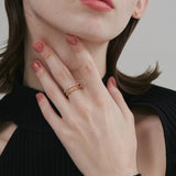 ciite' シーテ リング 【 金属アレルギー対応 】 ビジューダブルリング サージカルステンレス