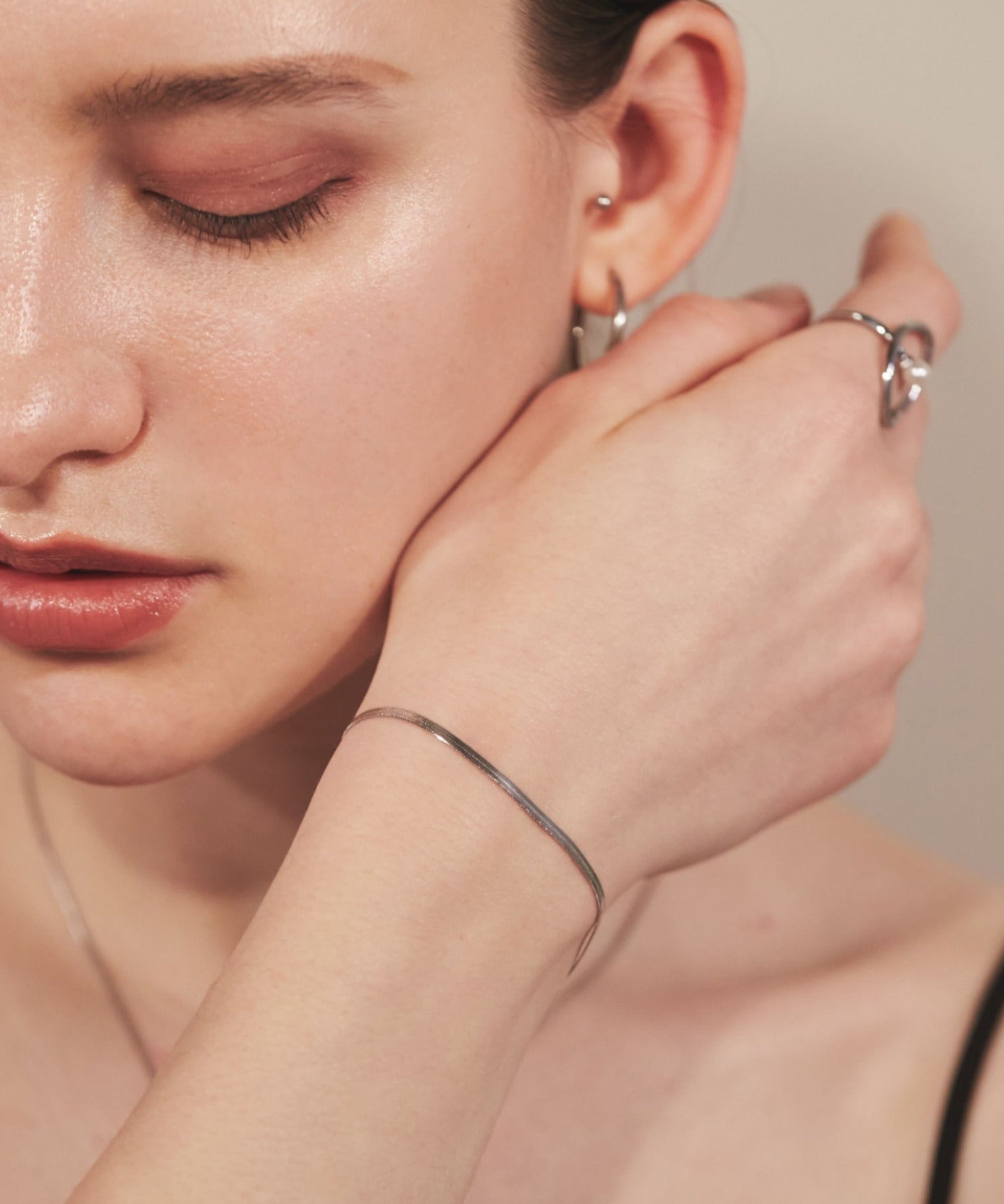 ciite' シーテ ブレスレット 【 金属アレルギー対応 】 2mm シンプルスネークチェーンブレスレット サージカルステンレス