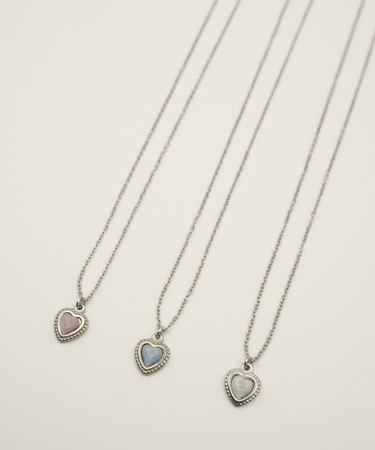 ciite' シーテ ネックレス 【 金属アレルギー対応 】 パステルカラー ハートネックレス サージカルステンレス