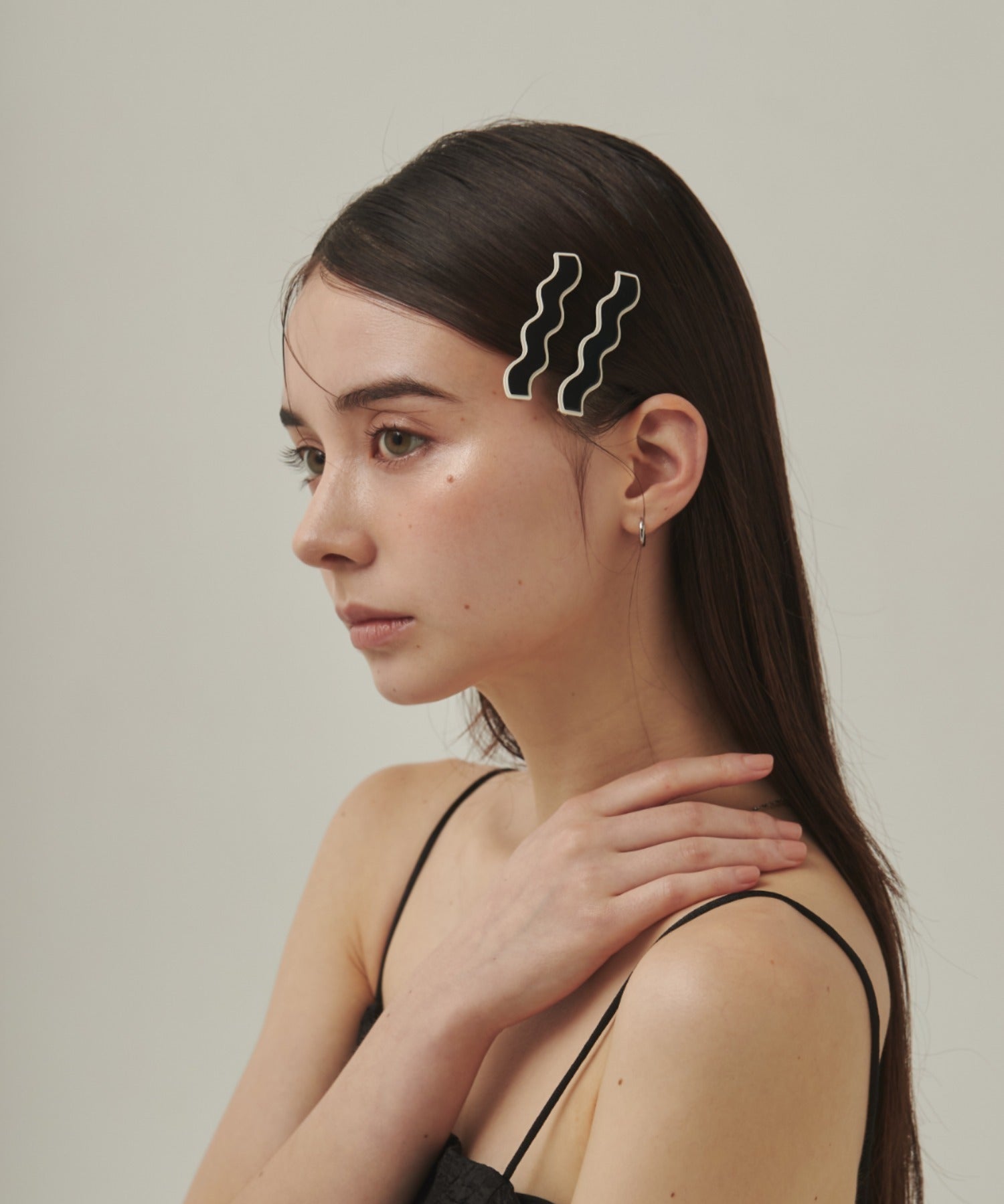 ciite' シーテ ヘアアクセサリー ウェーブデザインヘアピン 2個セット