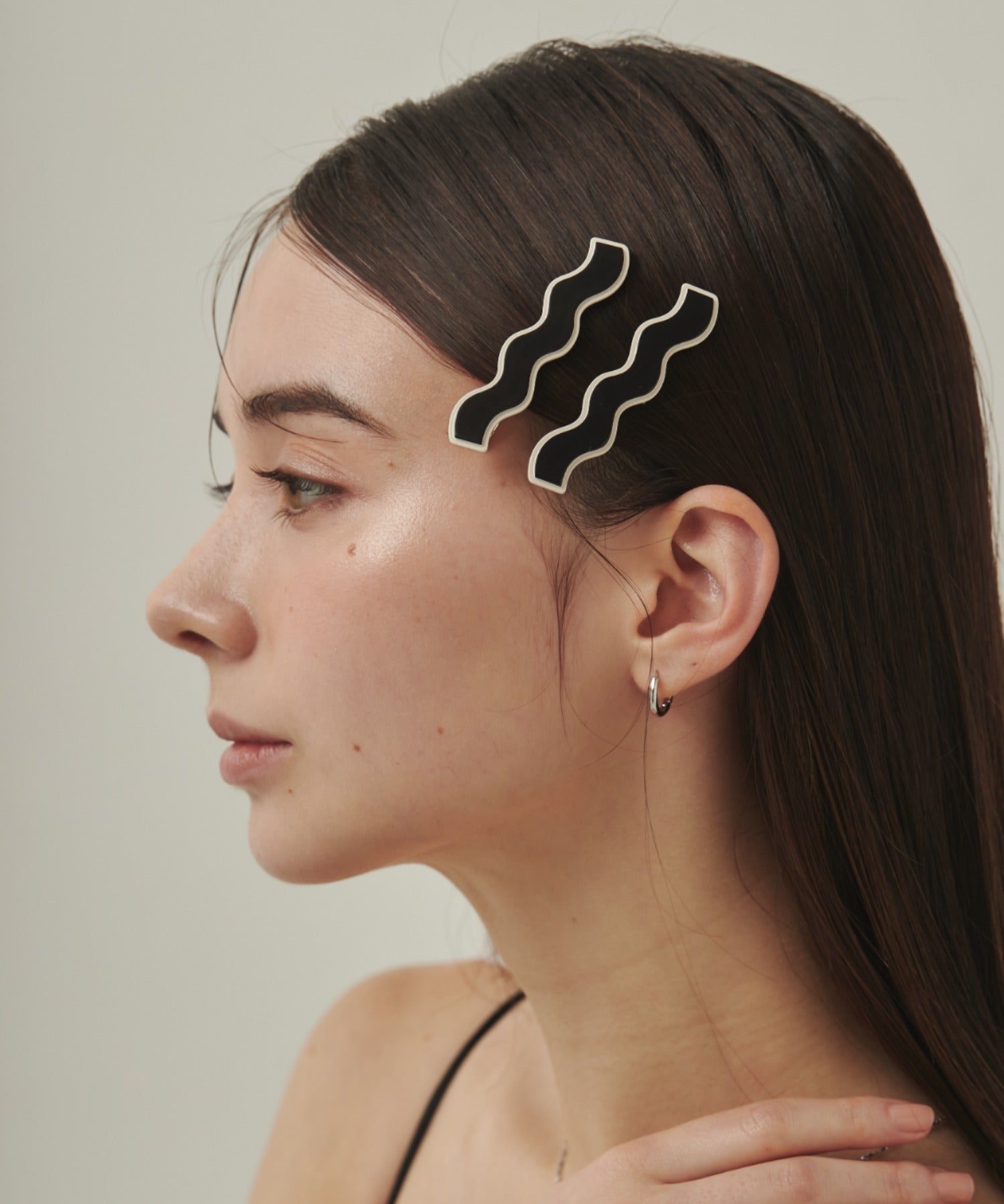 ciite' シーテ ヘアアクセサリー ウェーブデザインヘアピン 2個セット