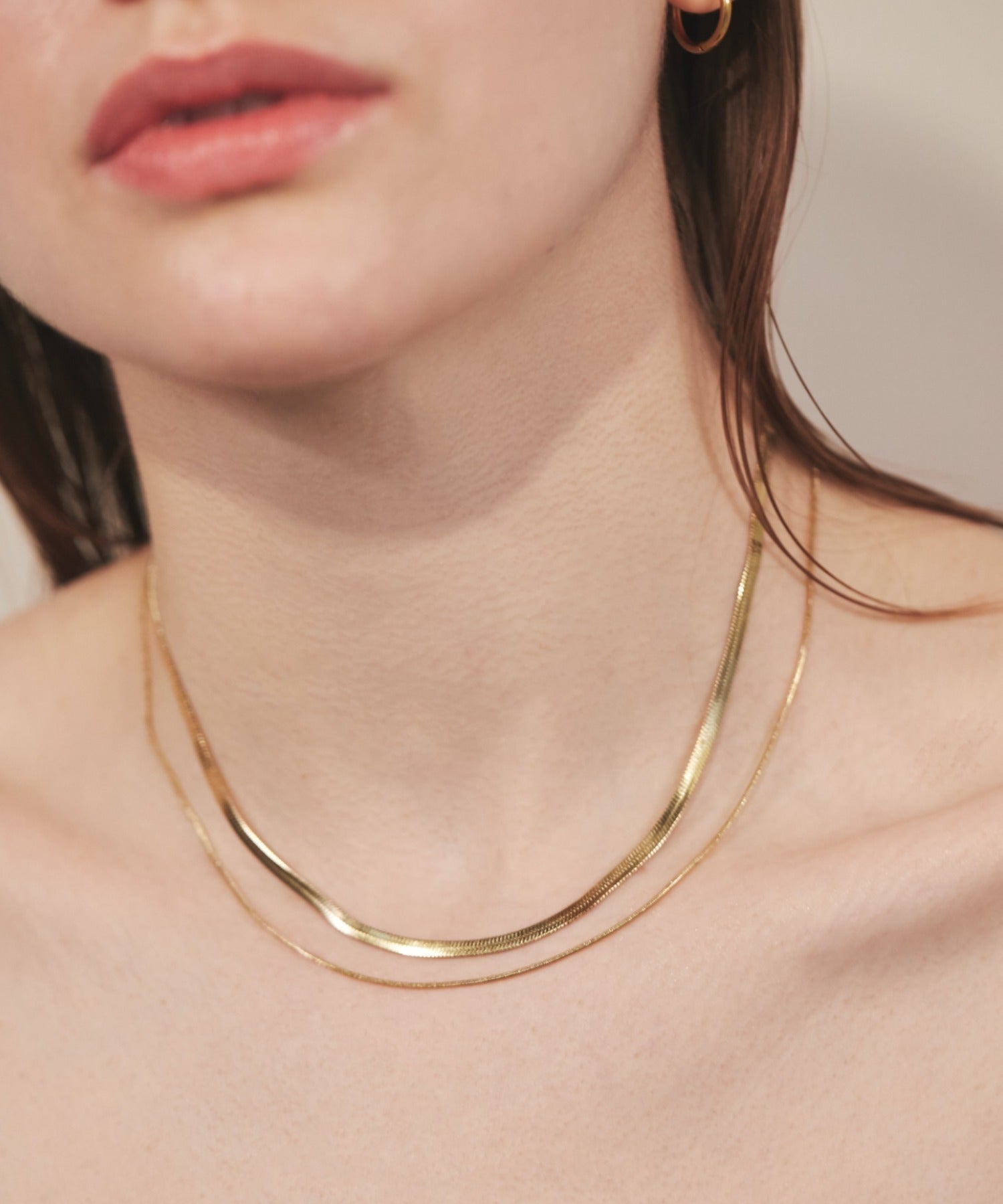 ciite' シーテ ネックレス 【 金属アレルギー対応 】 2連スネークチェーンネックレス サージカルステンレス