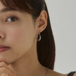 ciite' シーテ ピアス（両耳用） 【 金属アレルギー対応 】オーバルフープピアス サージカルステンレス（両耳用）