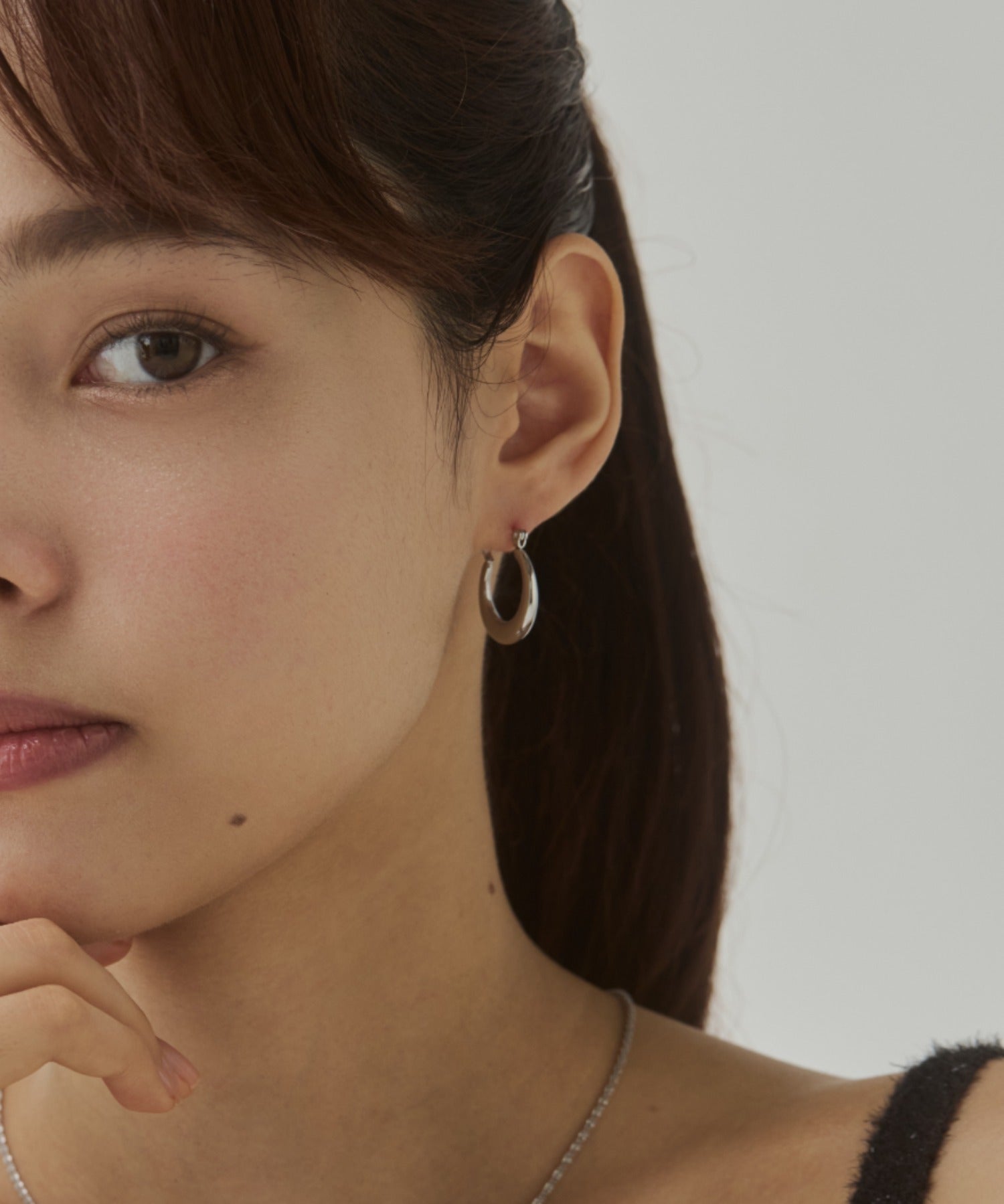 ciite' シーテ ピアス（両耳用） 【 金属アレルギー対応 】オーバルフープピアス サージカルステンレス（両耳用）