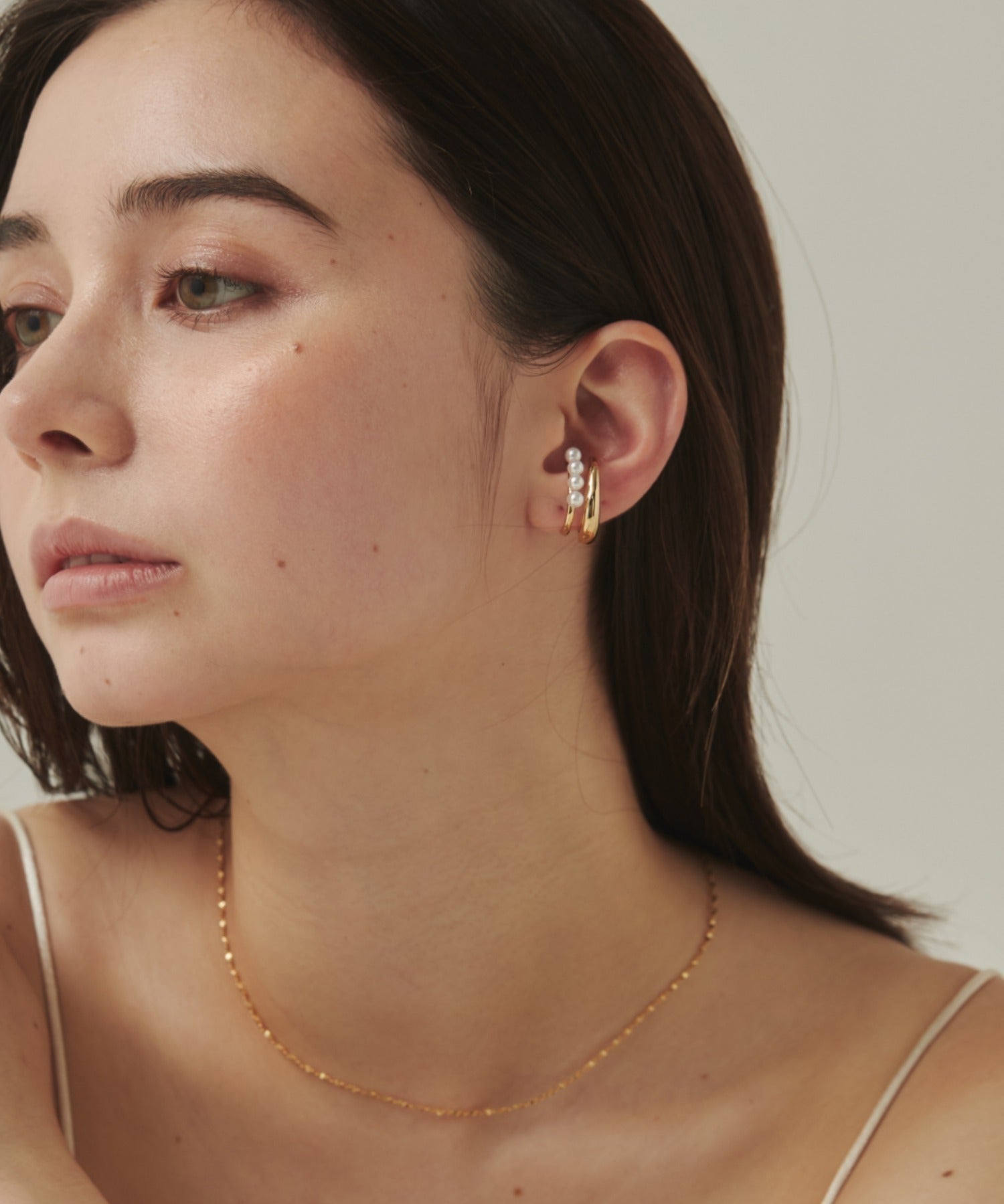 ciite' シーテ イヤーカフ 【 金属アレルギー対応 】ミニパールイヤーカフ サージカルステンレス