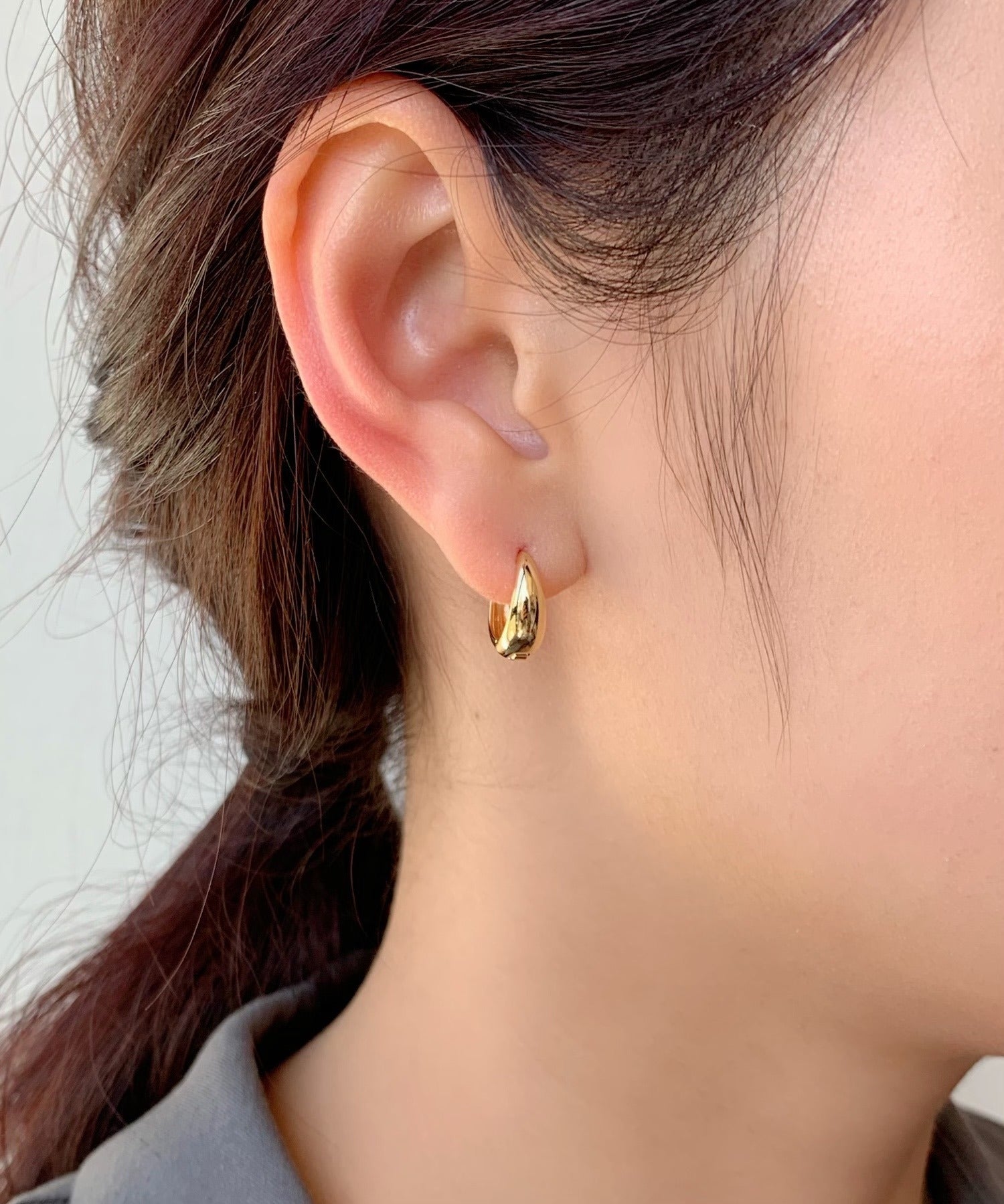 ciite' シーテ ピアス（両耳用） ドロップフープピアス / drop hoop pierce (両耳用) ゴールド FREE