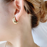 ぷっくりシンプルイヤリング  (両耳用)