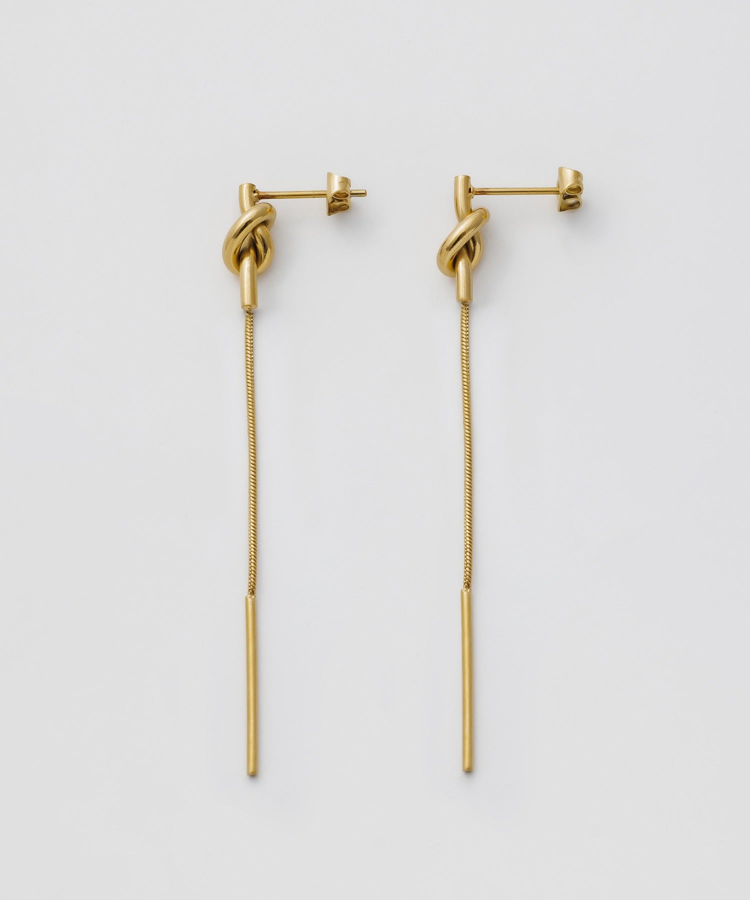 ciite' シーテ ピアス（両耳用） 【 金属アレルギー対応 】 ノットチェーンピアス サージカルステンレス (両耳用)