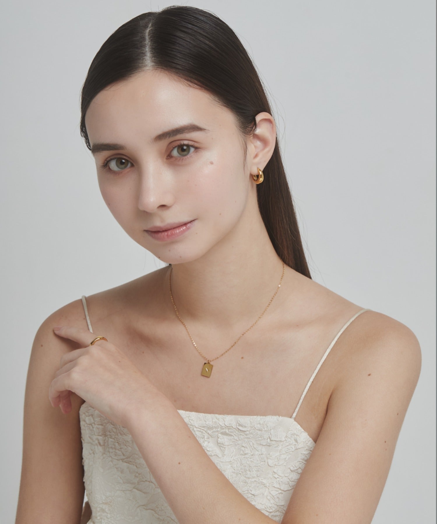 ciite' シーテ ネックレス 【 金属アレルギー対応 】 ビジュープレートネックレス サージカルステンレス