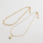 ciite' シーテ ネックレス 【 金属アレルギー対応 】 チェーン & パドロックネックレス 2セット