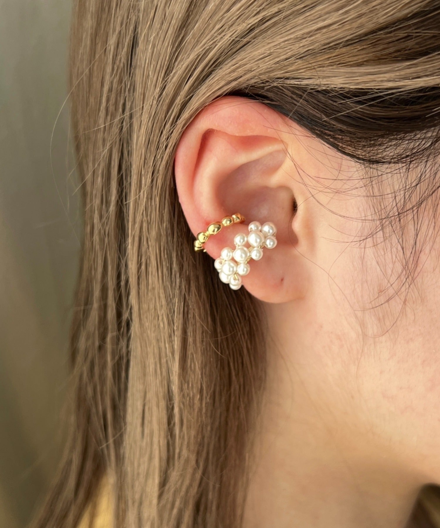 ciite' シーテ イヤーカフ パール&メタル イヤーカフセット