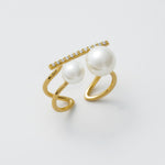 ciite' シーテ リング ビジューダブルパール リング