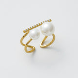 ciite' シーテ リング ビジューダブルパール リング