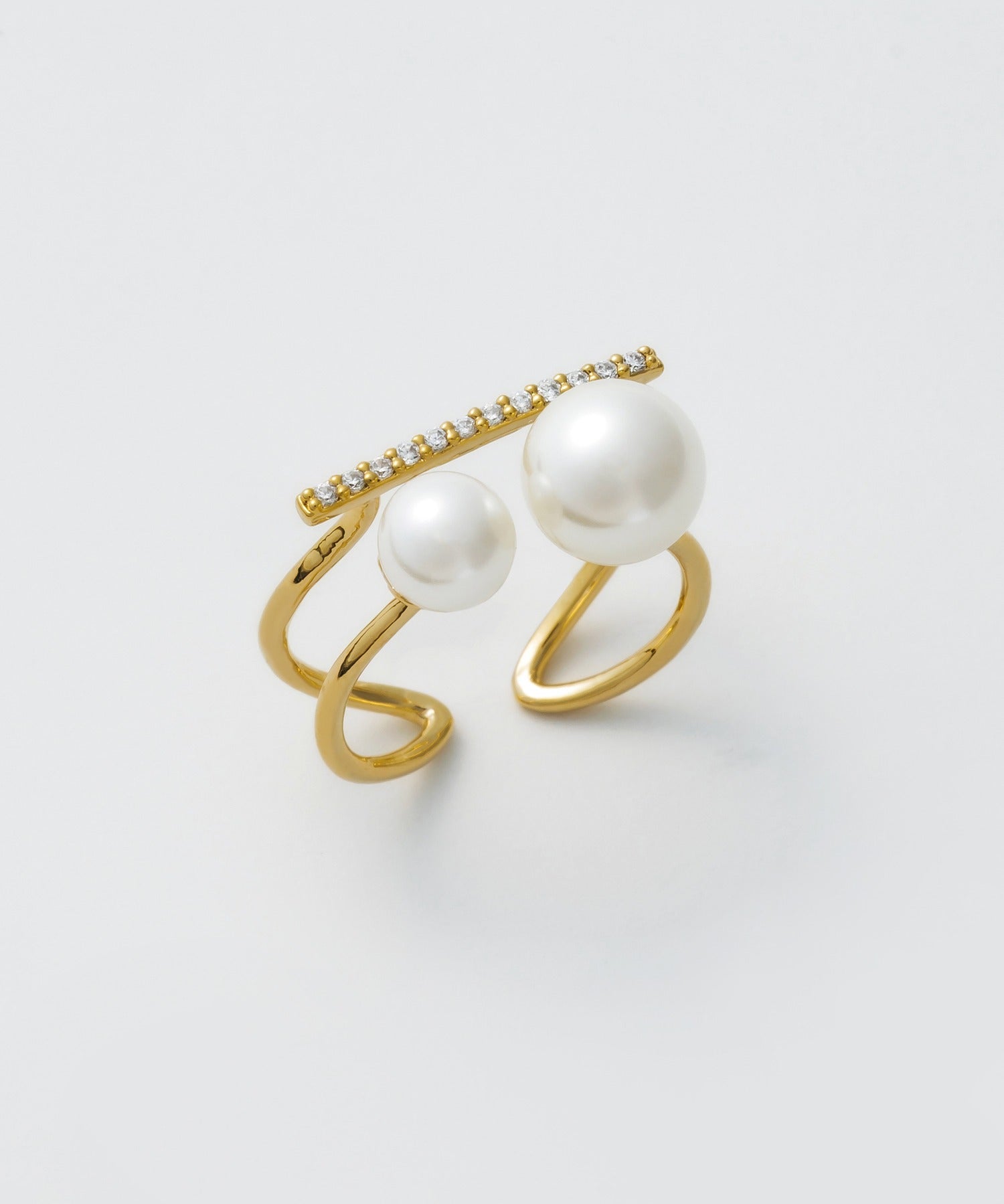 ciite' シーテ リング ビジューダブルパール リング