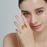 ciite' シーテ リング 【 金属アレルギー対応 】 ニュアンスダブルライン リング サージカルステンレス