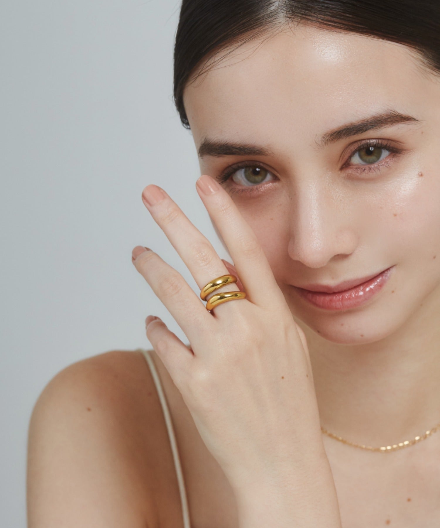 ciite' シーテ リング 【 金属アレルギー対応 】 ニュアンスダブルライン リング サージカルステンレス