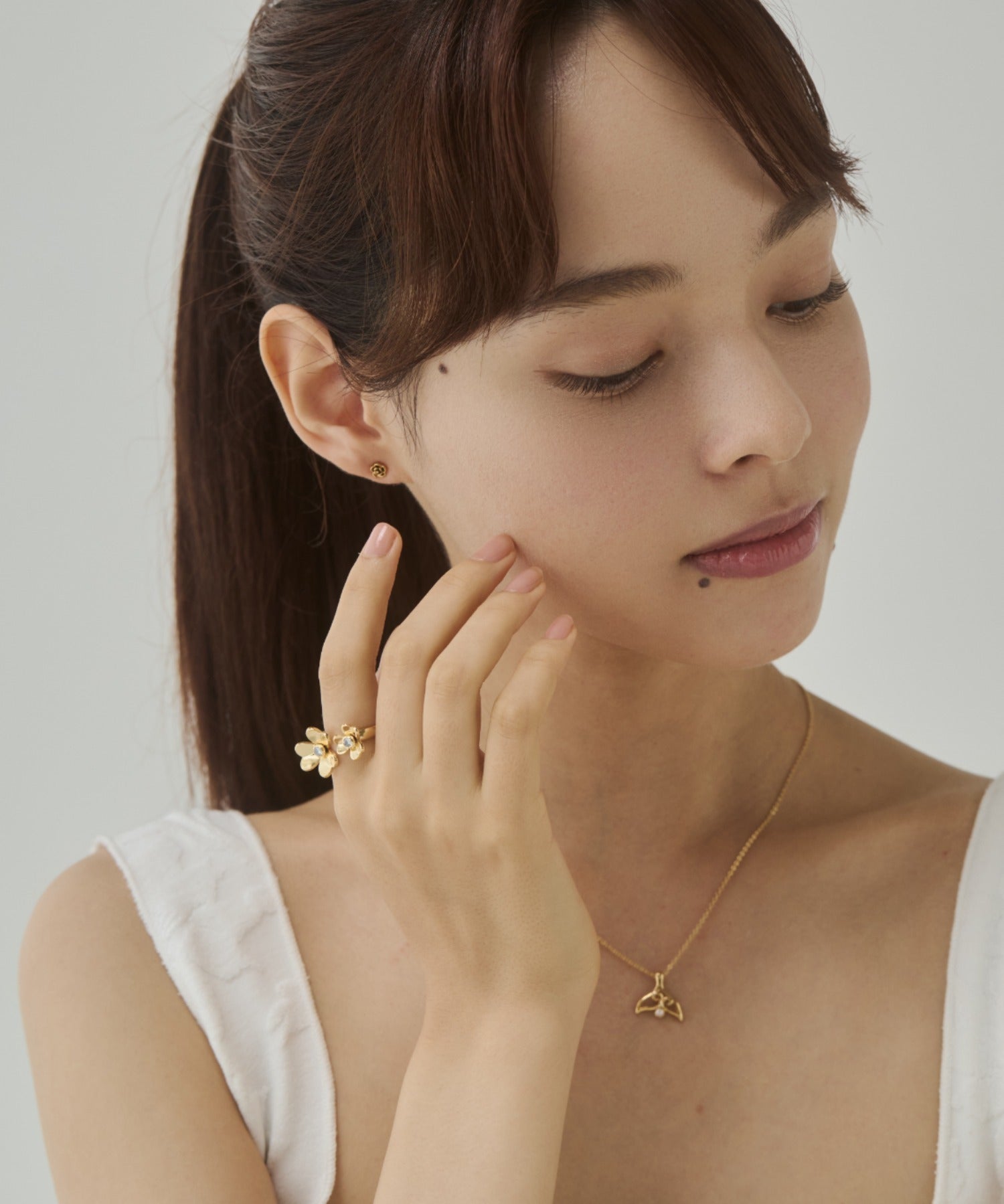 ciite' シーテ リング フラワー ビジューリング