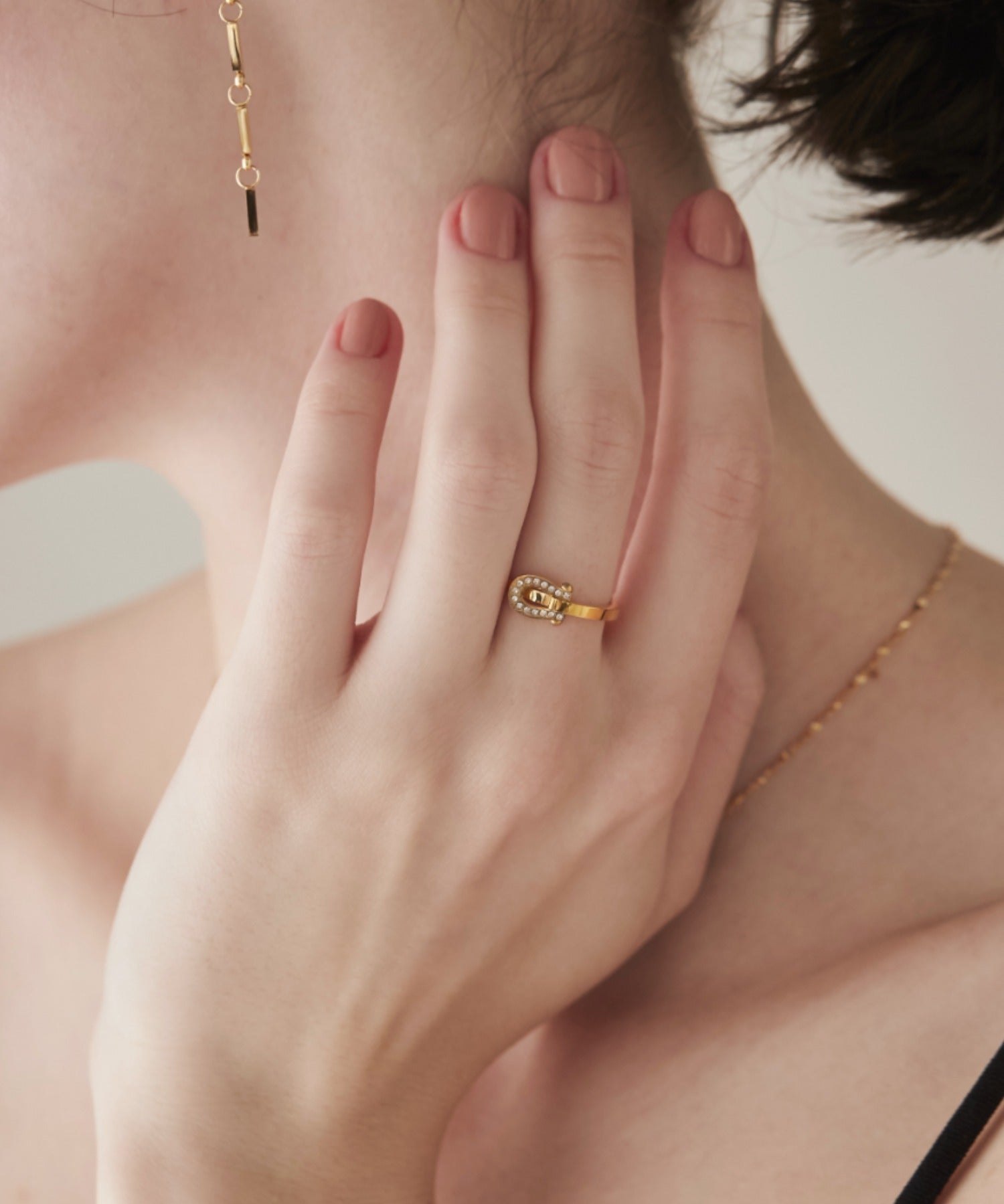 ciite' シーテ リング 【 金属アレルギー対応 】 ホースシュービジュー リング サージカルステンレス