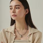 ciite' シーテ ネックレス ぷっくりメタルハート ＆ ボールチェーンネックレス