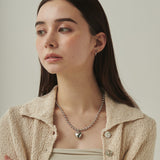 ciite' シーテ ネックレス ぷっくりメタルハート ＆ ボールチェーンネックレス