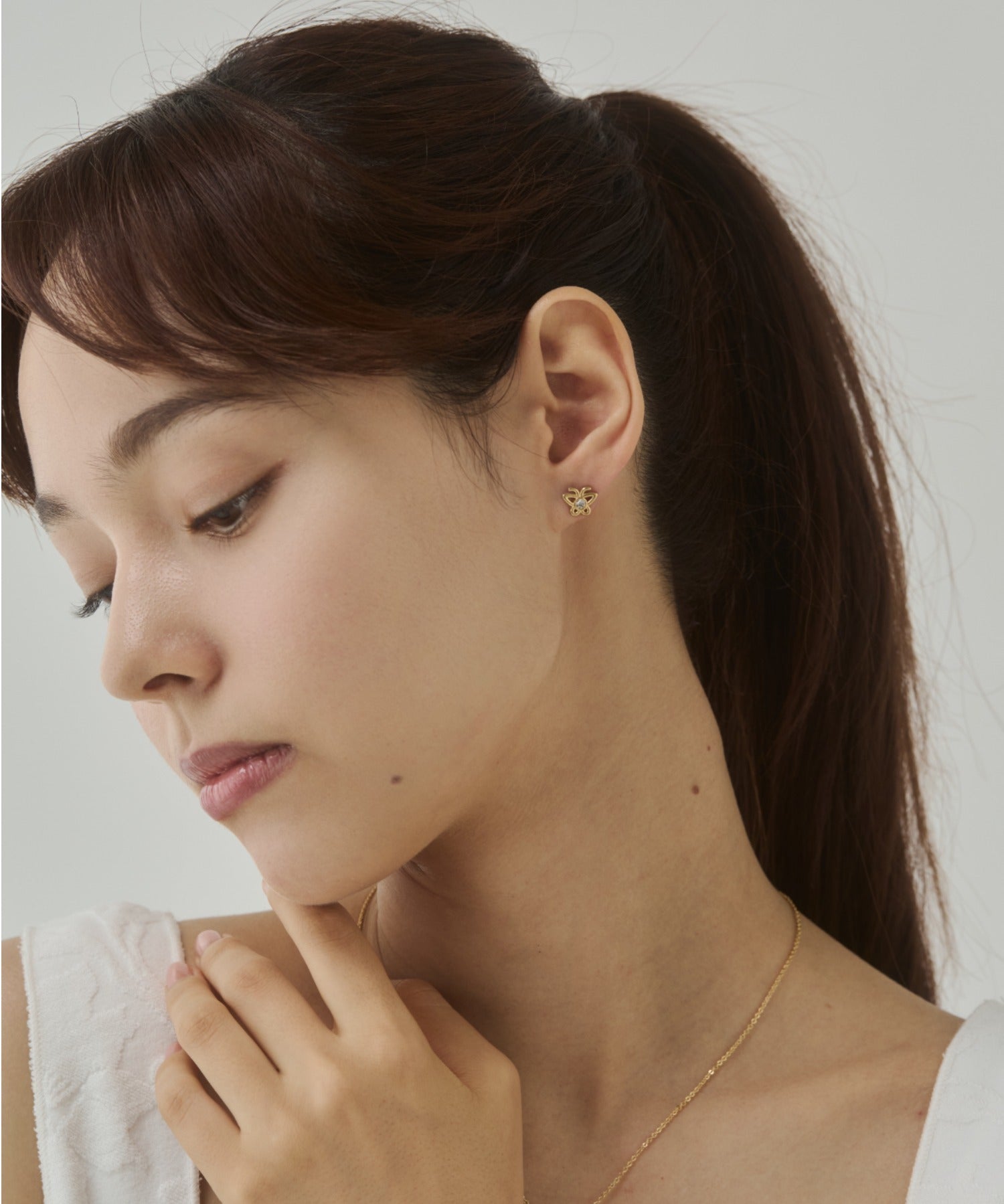 ciite' シーテ ピアス（両耳用） 【 金属アレルギー対応 】ミニビジューバタフライピアス サージカルステンレス（両耳用）