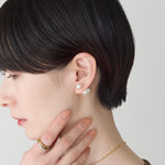 ciite' シーテ ピアス（両耳用） 2way ダブルパールピアス