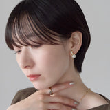 ciite' シーテ イヤリング シリコン付 デザインビジュー パール イヤリング