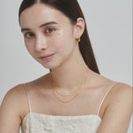 ciite' シーテ ネックレス 【 金属アレルギー対応 】 1mm スネークネックレス 2個セット サージカルステンレス 36～41cm, 39～44cm