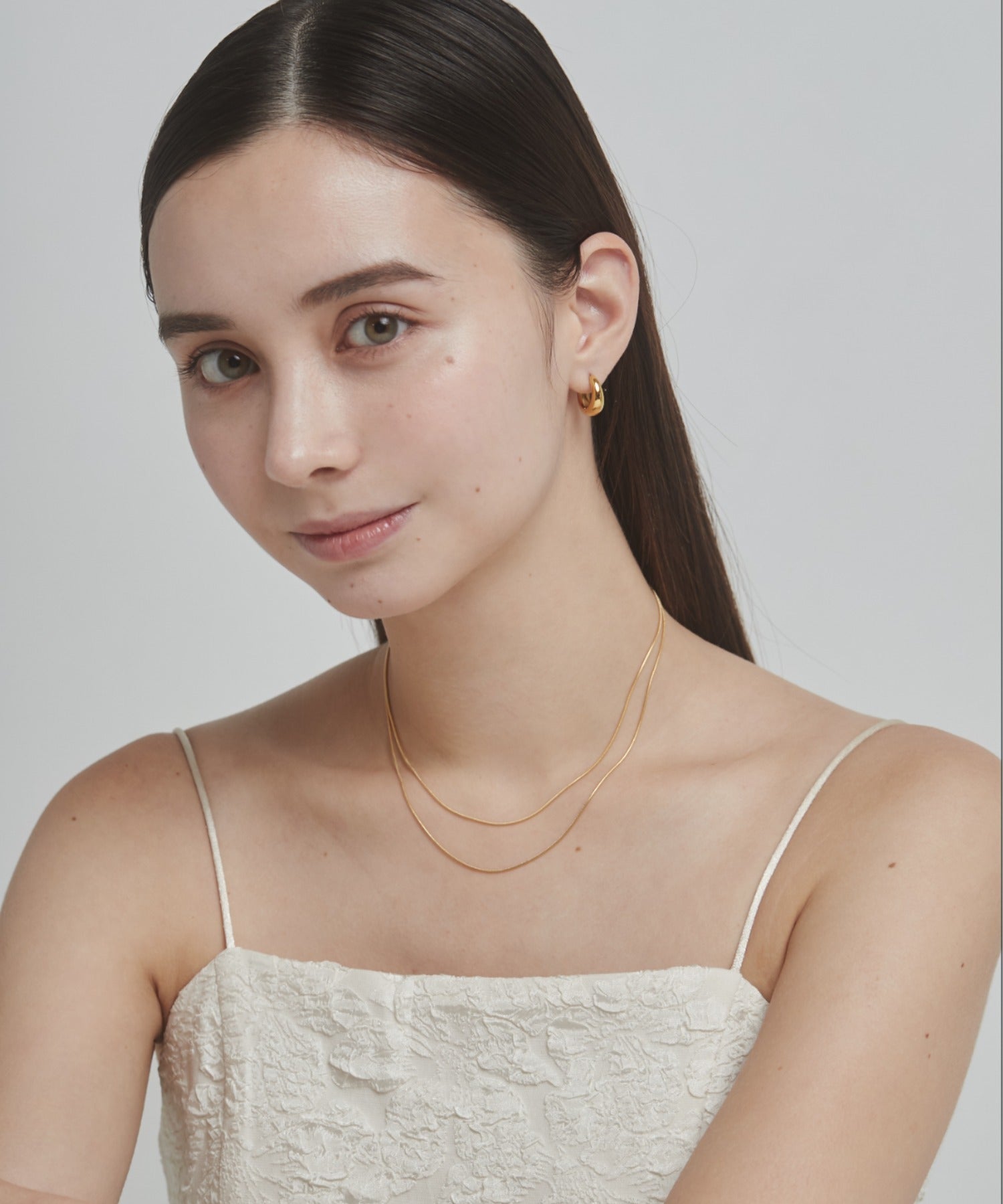 ciite' シーテ ネックレス 【 金属アレルギー対応 】 1mm スネークネックレス 2個セット サージカルステンレス 36～41cm, 39～44cm