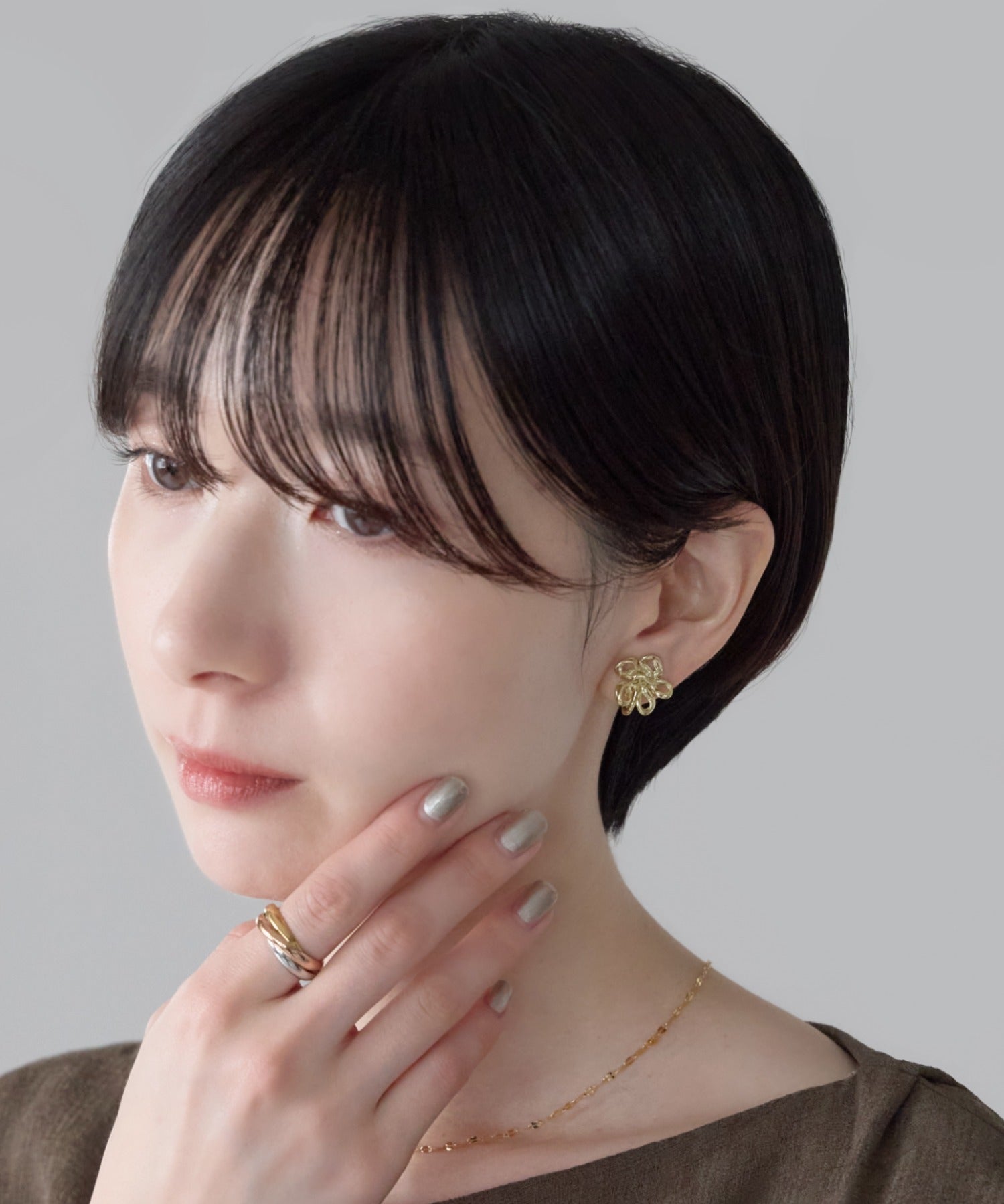 ciite' シーテ イヤリング シリコン付 フラワーデザイン イヤリング